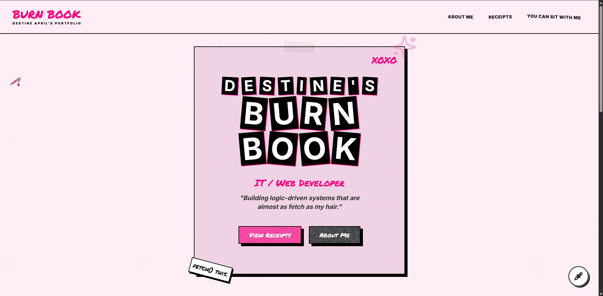 Burn Book — Mean Girls Themed Portfolio - image 1