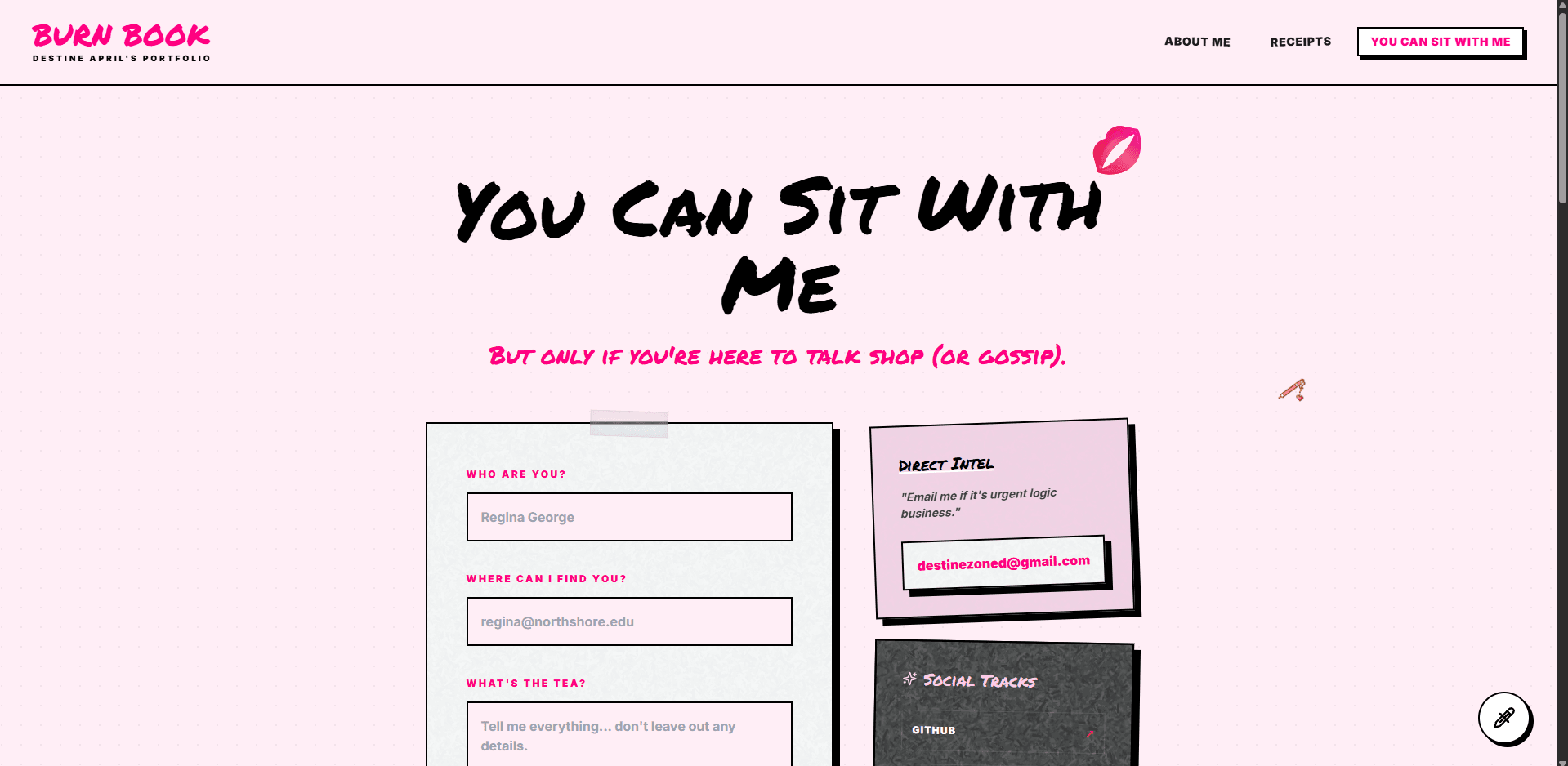 Burn Book — Mean Girls Themed Portfolio - image 9