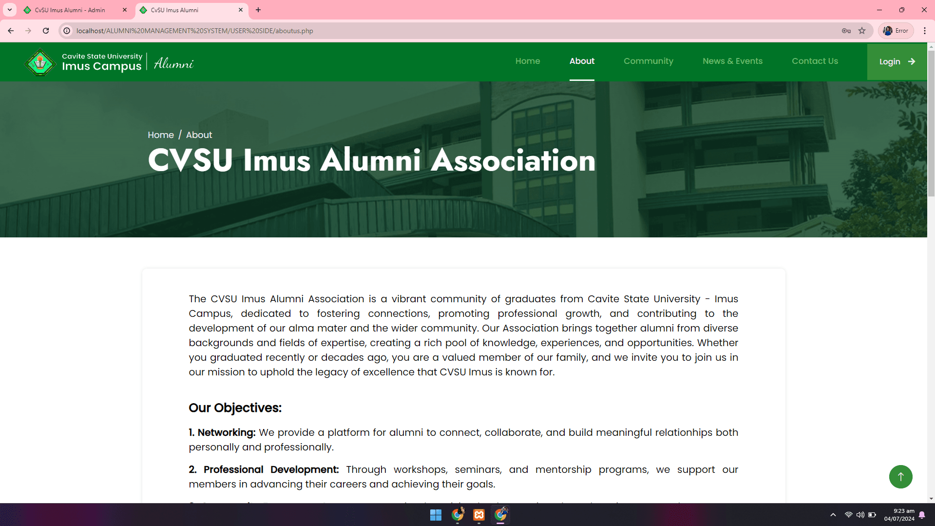 CvSU Imus Alumni Management System - image 5