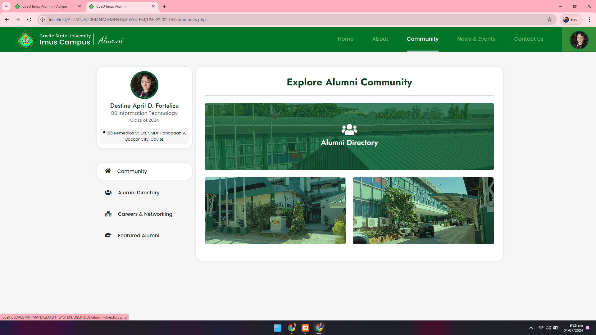 CvSU Imus Alumni Management System - image 13