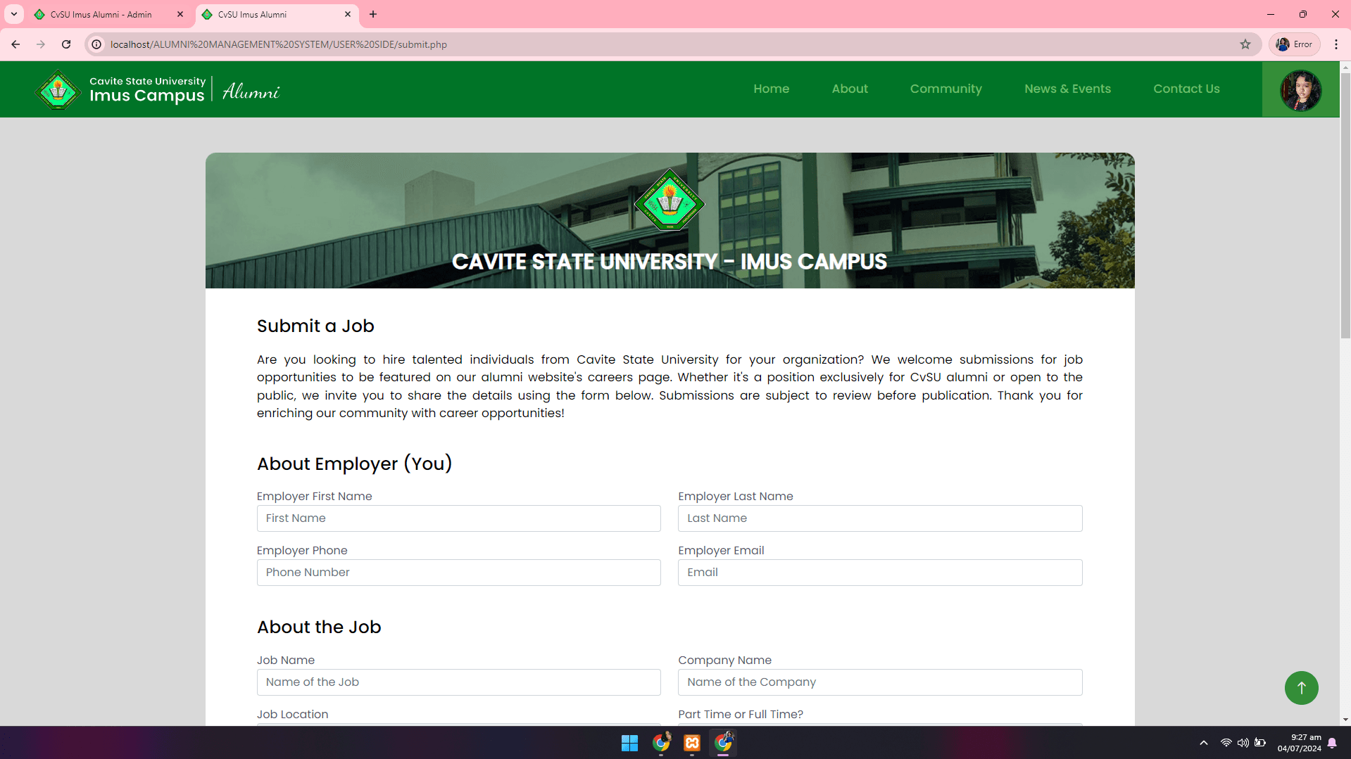 CvSU Imus Alumni Management System - image 17