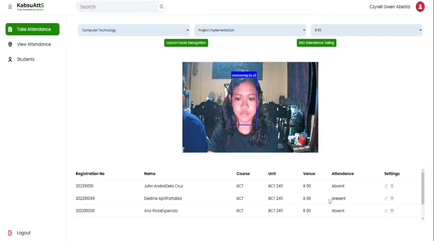KabsuAtts – Face Recognition Attendance System - image 4